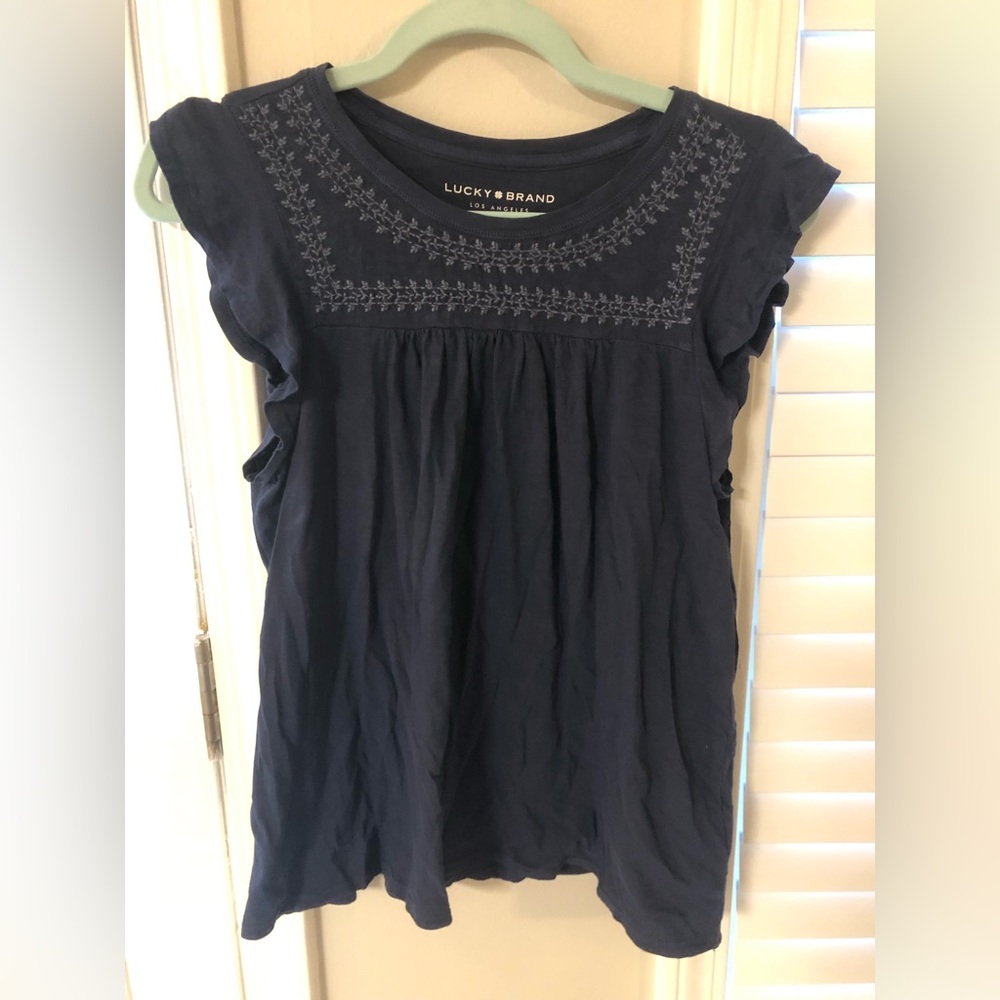 WORN ONCE Lucky Brand embroidered shirt